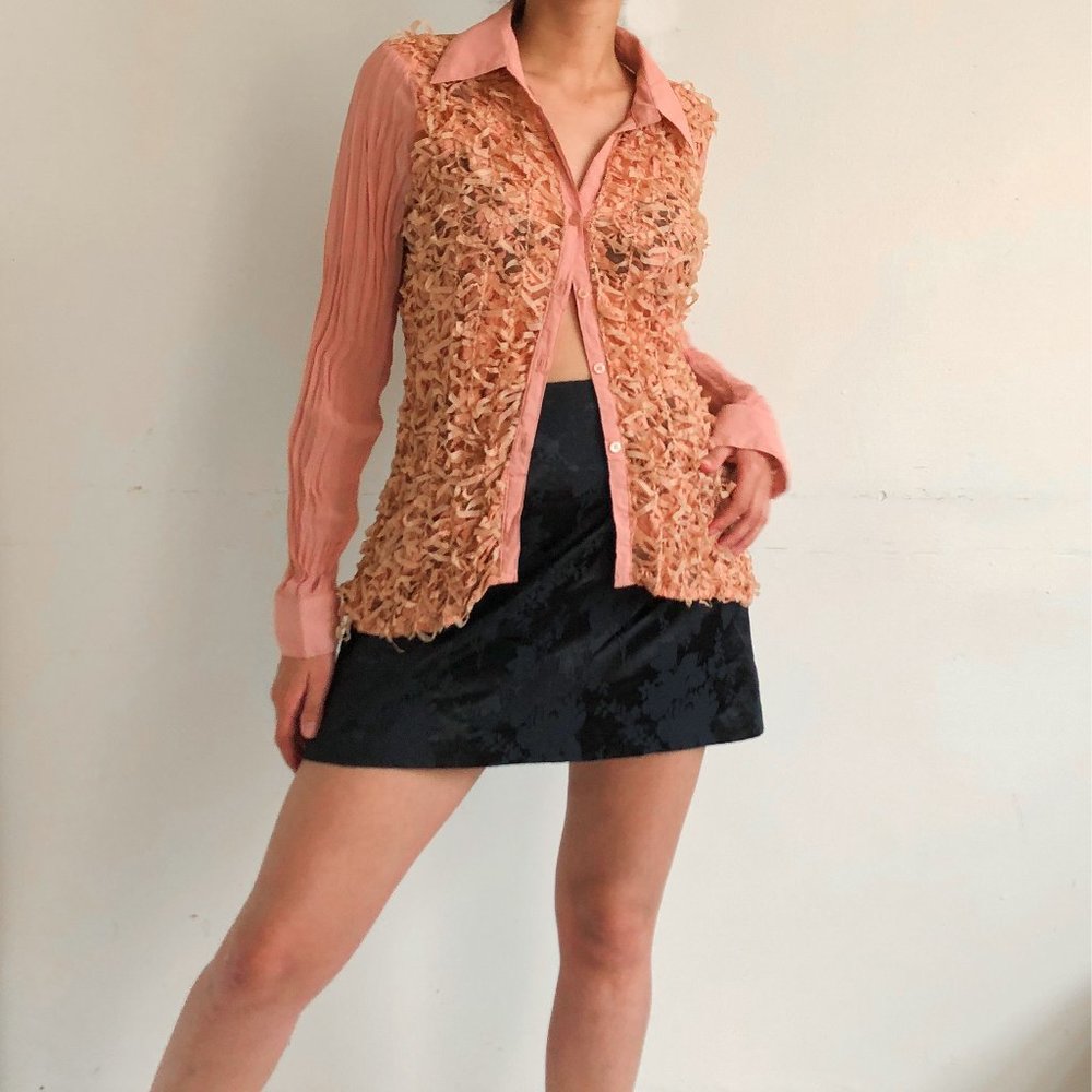 vintage y2k pale rose button up